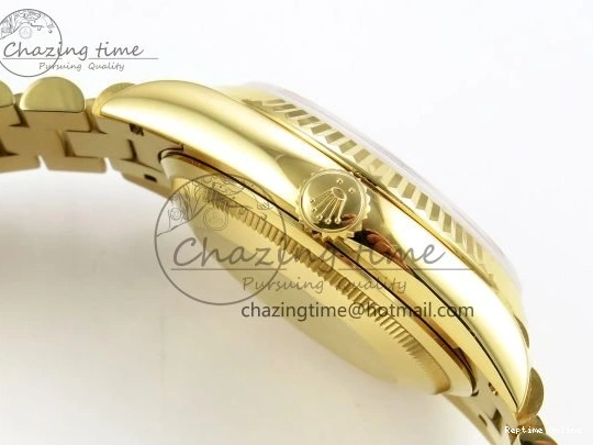 0212 Day Date 36 YG RAF 1:1 Best Edition Green Stone Roman Dial on YG Bracelet A Durable 1524